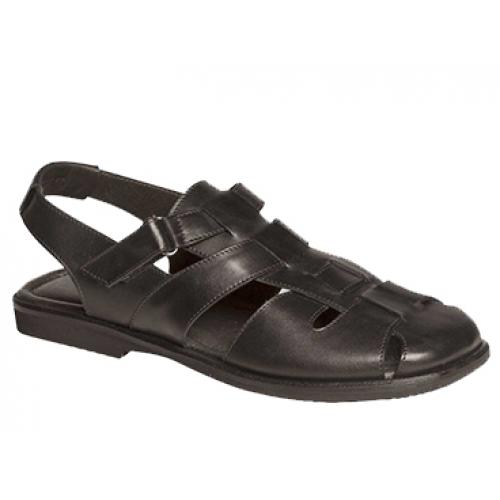 Bacco Bucci "Palma" Black Genuine Italian Calfskin Sandals 6520